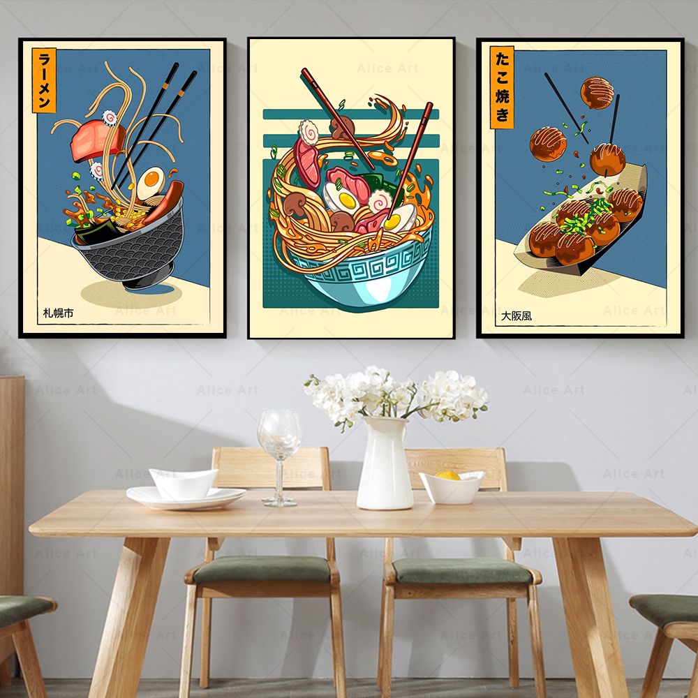 Japanese Lifestyle Food - Japanese Style Poster Kitchen Food Canvas