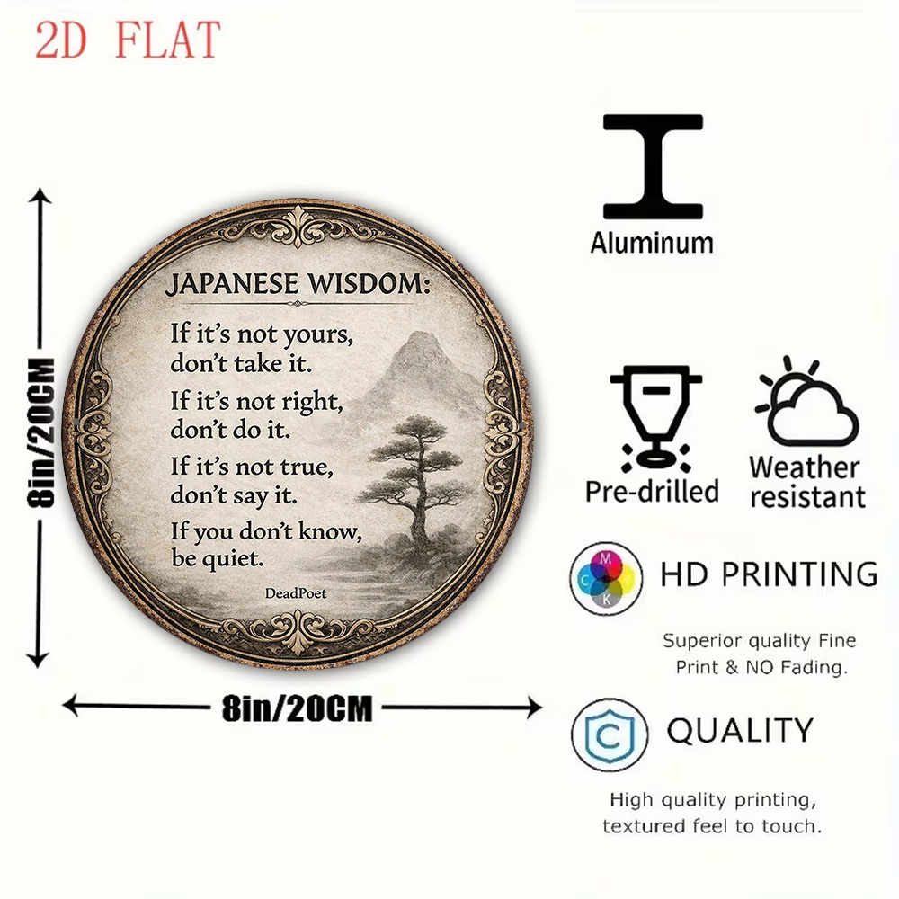 2D Flat, 1pc 8x8in/20x20cm 2D  - Japanese Life Quotes 评论和价格